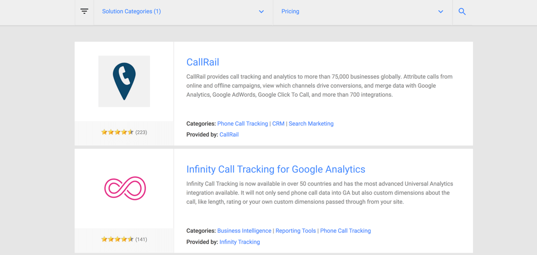 google analytics call tracking apps